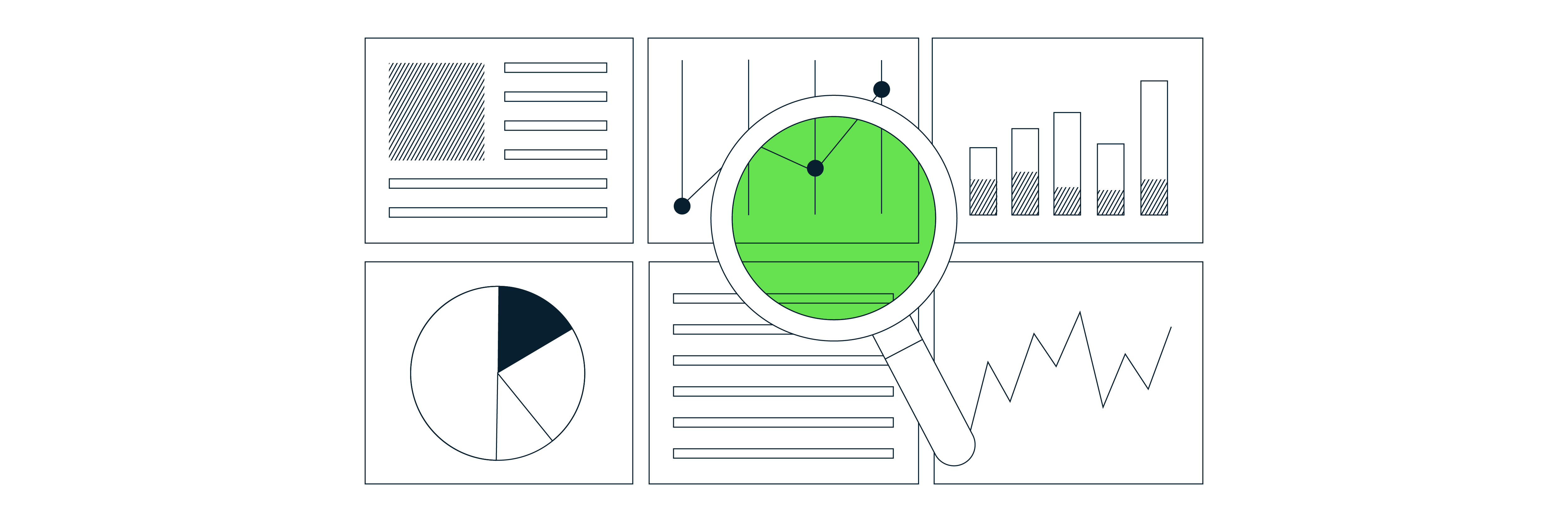 Measurelab blog header illustration with charts and magnifying glass