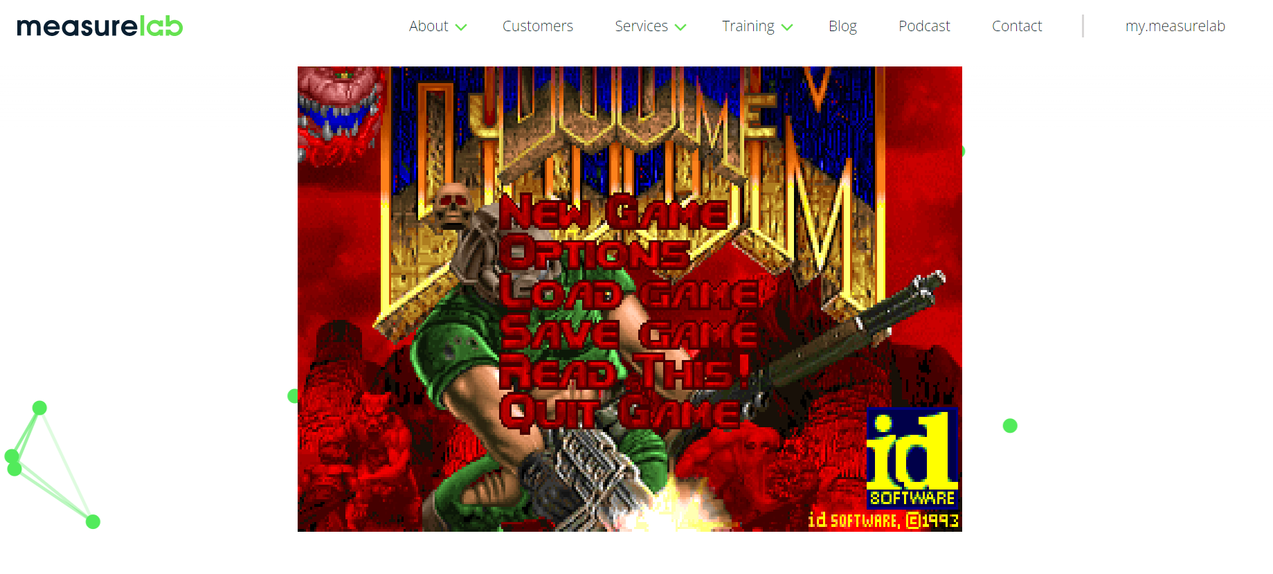 Doom loaded in on the Measurelab homepage